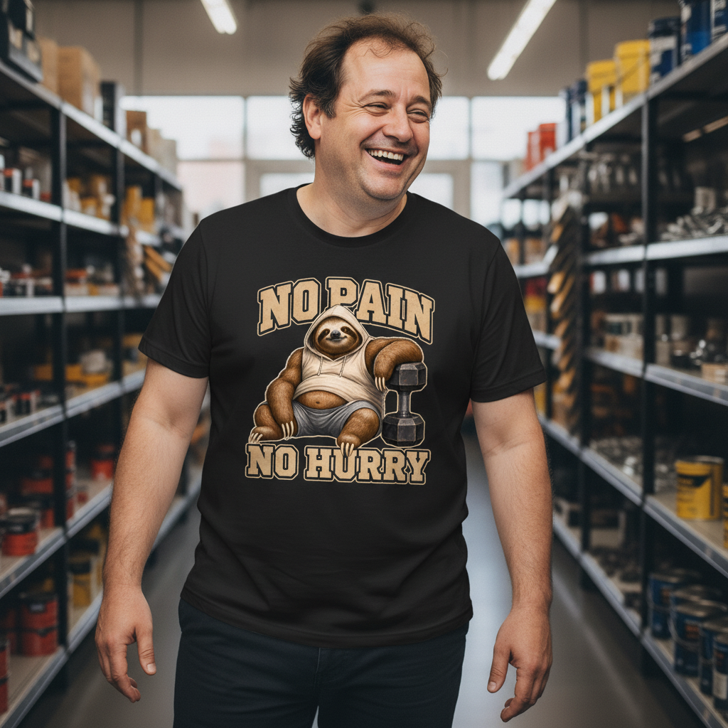 No Pain, No Hurry — Solid Black Blend Bella+Canvas heathered gym tee