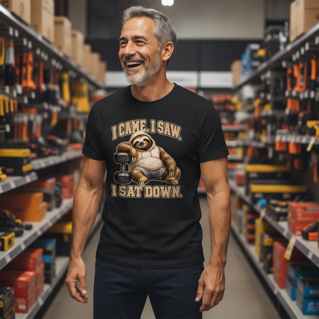 I Came, I Saw, I Sat Down — Solid Black Blend Bella+Canvas heathered gym tee
