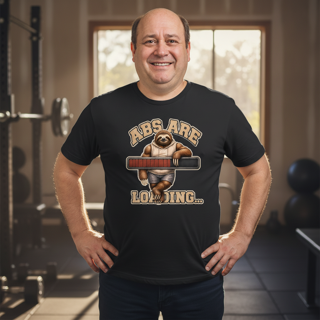 Abs Are Loading… — Solid Black Blend Bella+Canvas heathered gym tee