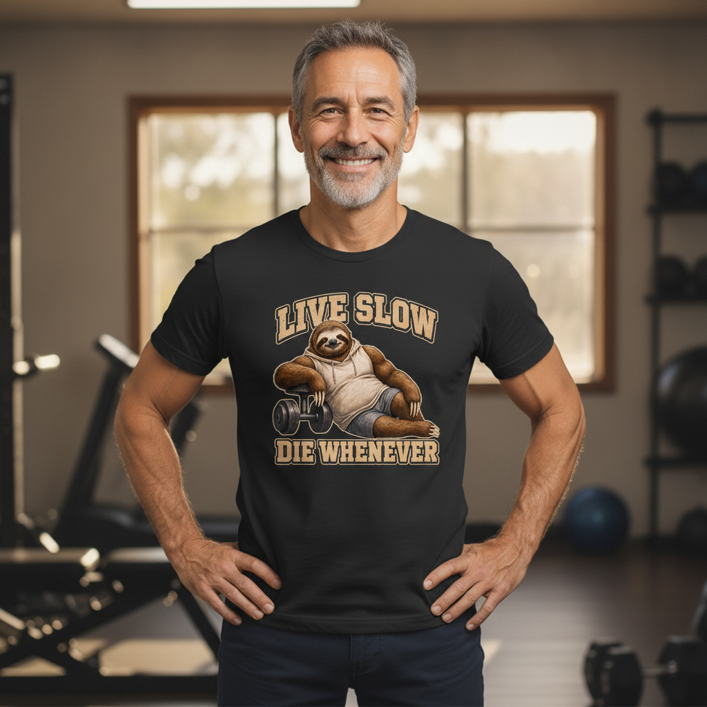 Live Slow, Die Whenever — Solid Black Blend Bella+Canvas heathered gym tee