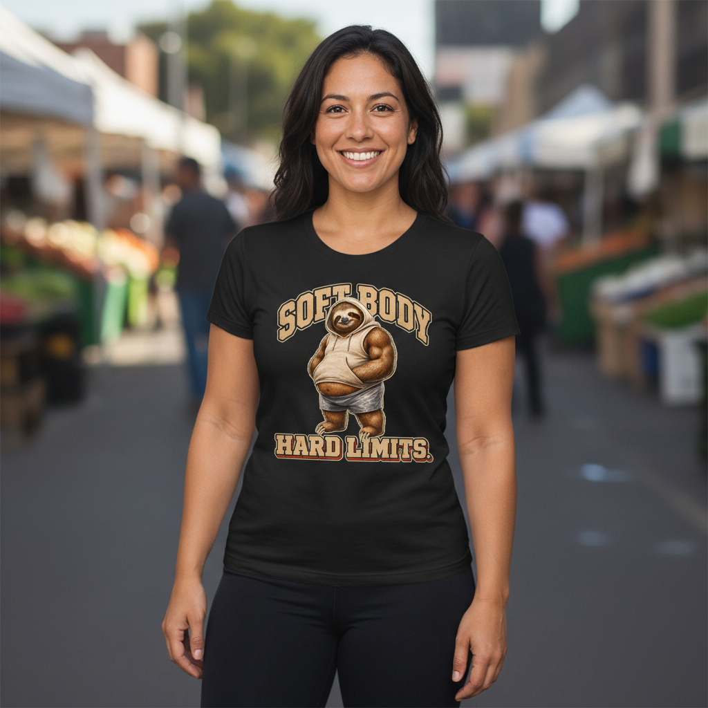 Soft Body, Hard Limits — Solid Black Blend Bella+Canvas heathered gym tee