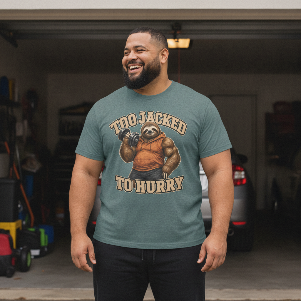 Too Jacked to Hurry — Heather Deep Teal Bella+Canvas heathered gym tee