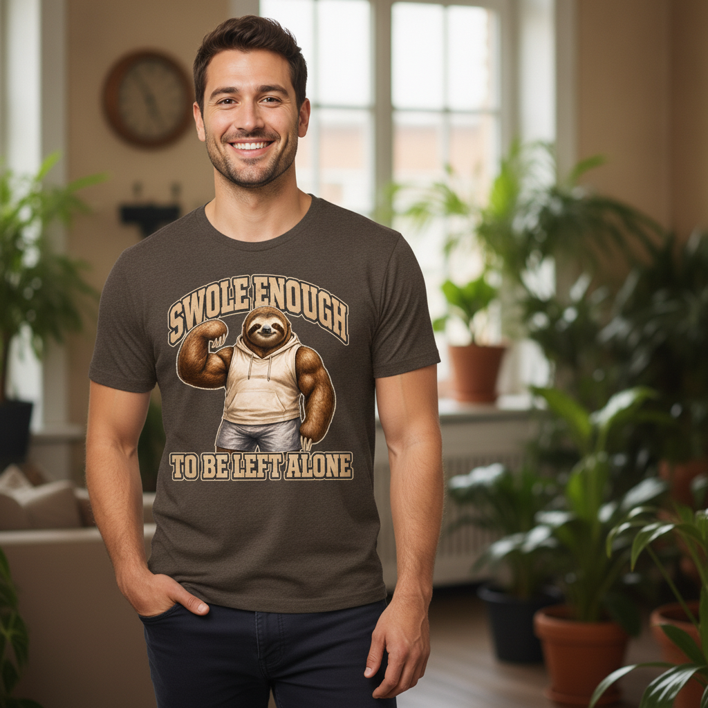 Swole Enough to Be Left Alone — Heather Brown Bella+Canvas heathered gym tee