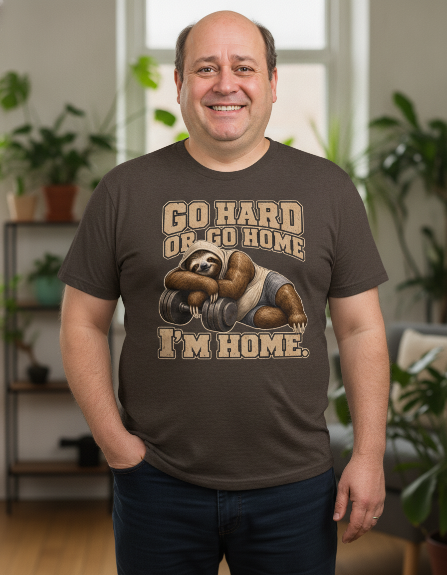 Go Hard or Go Home (I'm Home) — Heather Brown Bella+Canvas heathered gym tee