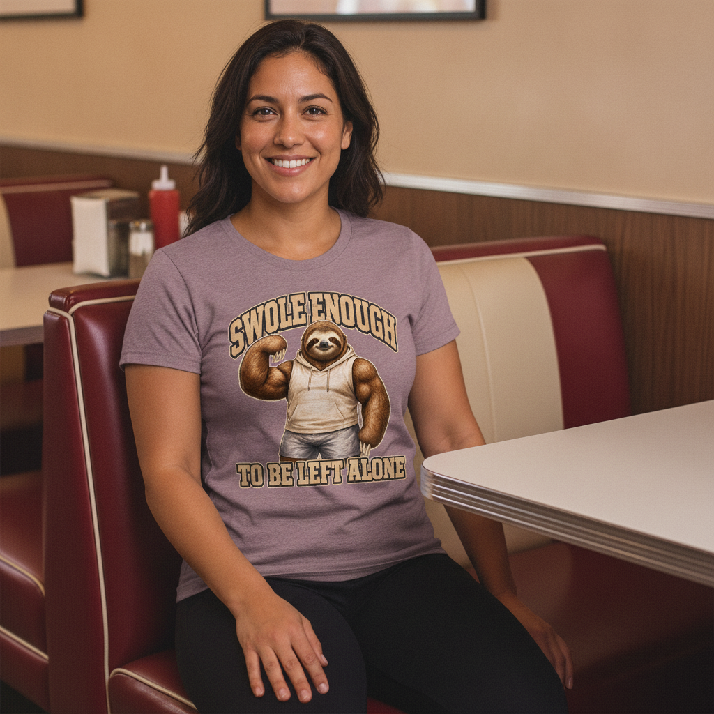 Swole Enough to Be Left Alone — Heather Purple Bella+Canvas heathered gym tee