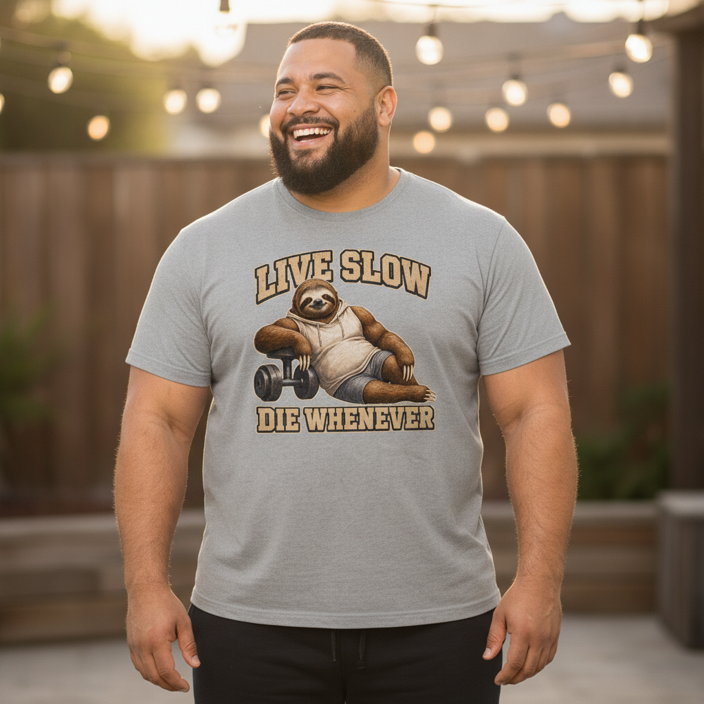 Live Slow, Die Whenever — Athletic Heather Bella+Canvas heathered gym tee