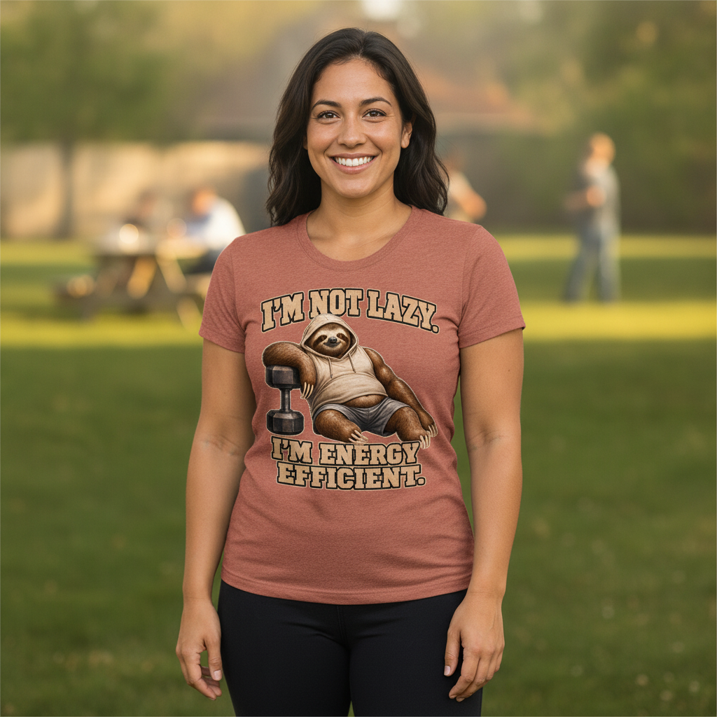 I'm Not Lazy, I'm Energy Efficient — Heather Autumn Bella+Canvas heathered gym tee