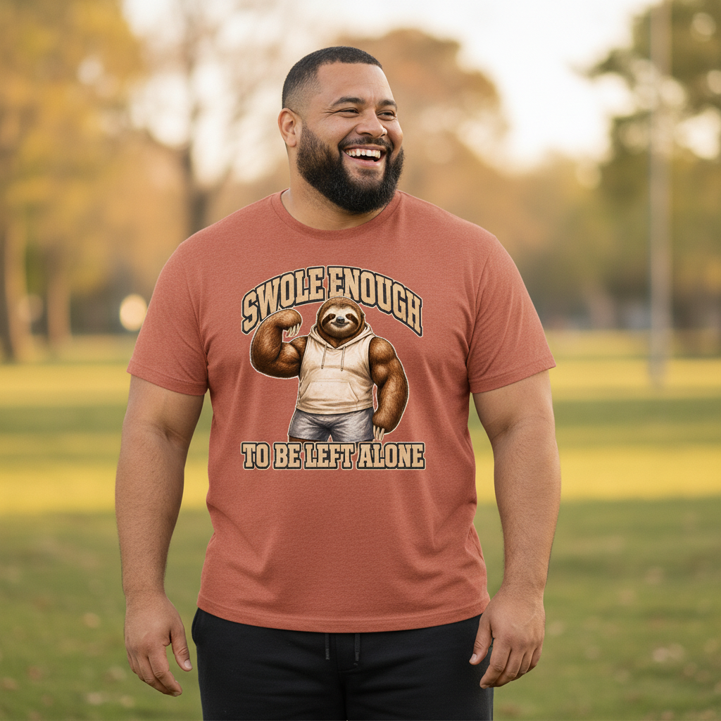 Swole Enough to Be Left Alone — Heather Autumn Bella+Canvas heathered gym tee