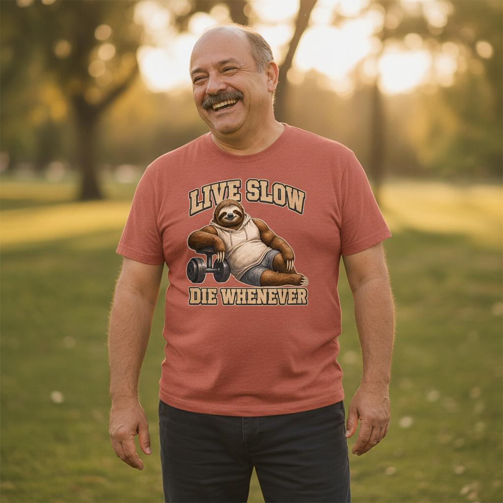 Live Slow, Die Whenever — Heather Autumn Bella+Canvas heathered gym tee