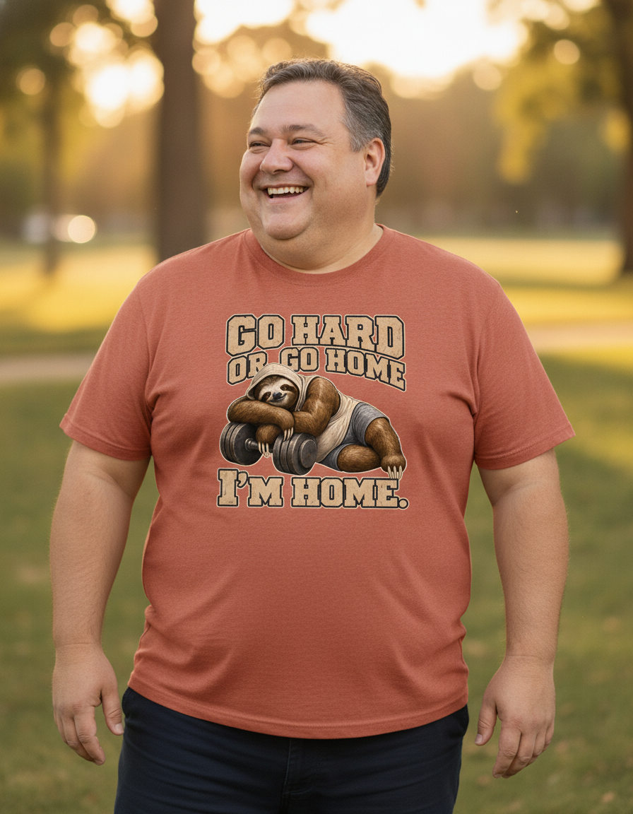 Go Hard or Go Home (I'm Home) — Heather Autumn Bella+Canvas heathered gym tee